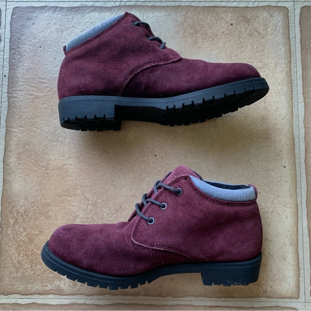 Burgundy Land’s End Booties